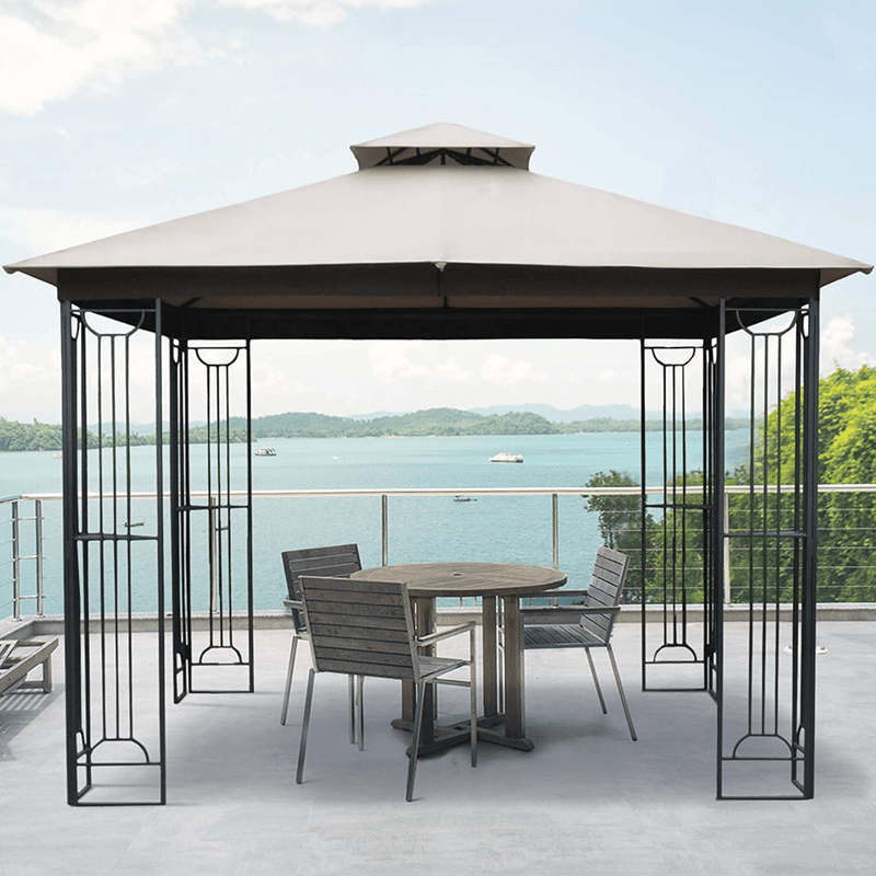 AsterOutdoor 10x10 Outdoor Gazebo for Patios Canopy for Shade and Rain with Corner Shelves, Soft Top Metal Frame for Lawn Backyard and Deck, 99% UV Rays Block, CPAI-84 Certified, Beige Home & Garden > Lawn & Garden > Outdoor Living > Outdoor Structures > Canopies & Gazebos ASTEROUTDOOR Default Title  