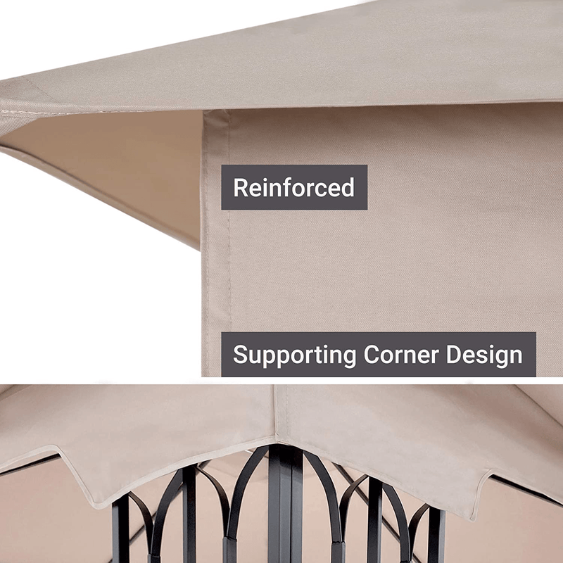 ASTEROUTDOOR 10x10 Outdoor Gazebo for Patios Canopy for Shade and Rain with Corner Shelves Soft Top Metal Frame with Mosquito Netting for Lawn, Backyard and Deck, 99% UV Rays Block, Khaki Home & Garden > Lawn & Garden > Outdoor Living > Outdoor Structures > Canopies & Gazebos ASTEROUTDOOR   