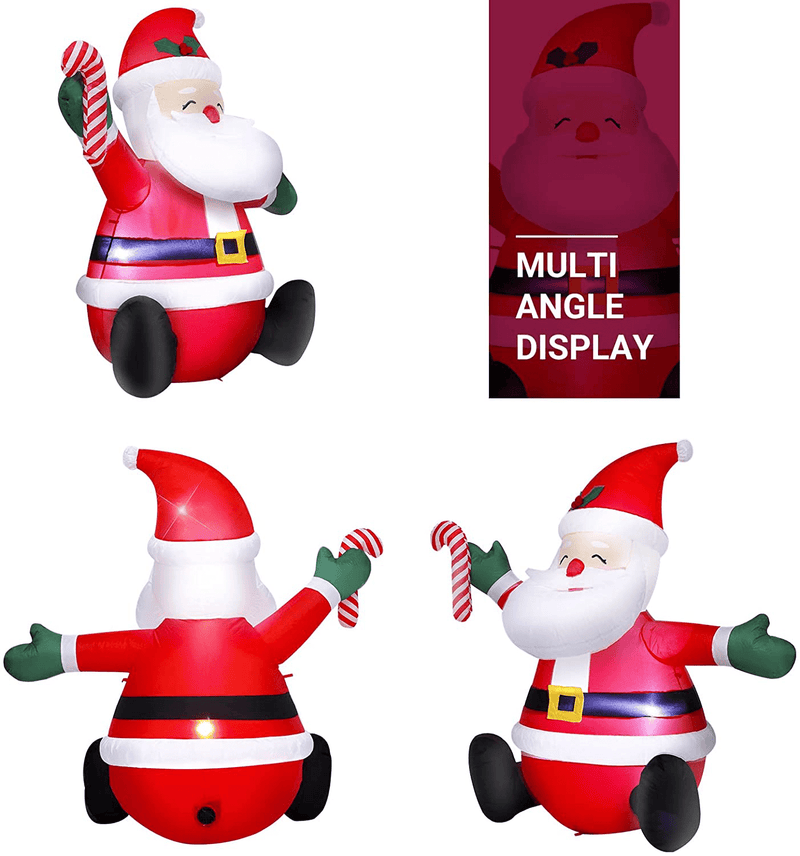 ASTEROUTDOOR 5FT Inflatable Christmas Santa Clause, Holiday Decoration, LED Lights, Blow Up Yard Décor, New for 2021, Red