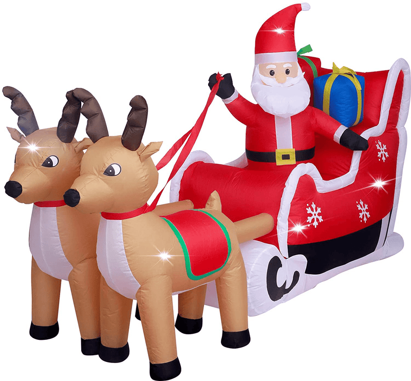 ASTEROUTDOOR 5FT Inflatable Christmas Santa Clause, Holiday Decoration, LED Lights, Blow Up Yard Décor, New for 2021, Red Home & Garden > Decor > Seasonal & Holiday Decorations& Garden > Decor > Seasonal & Holiday Decorations AsterOutdoor 8FT Santa on Sleigh  