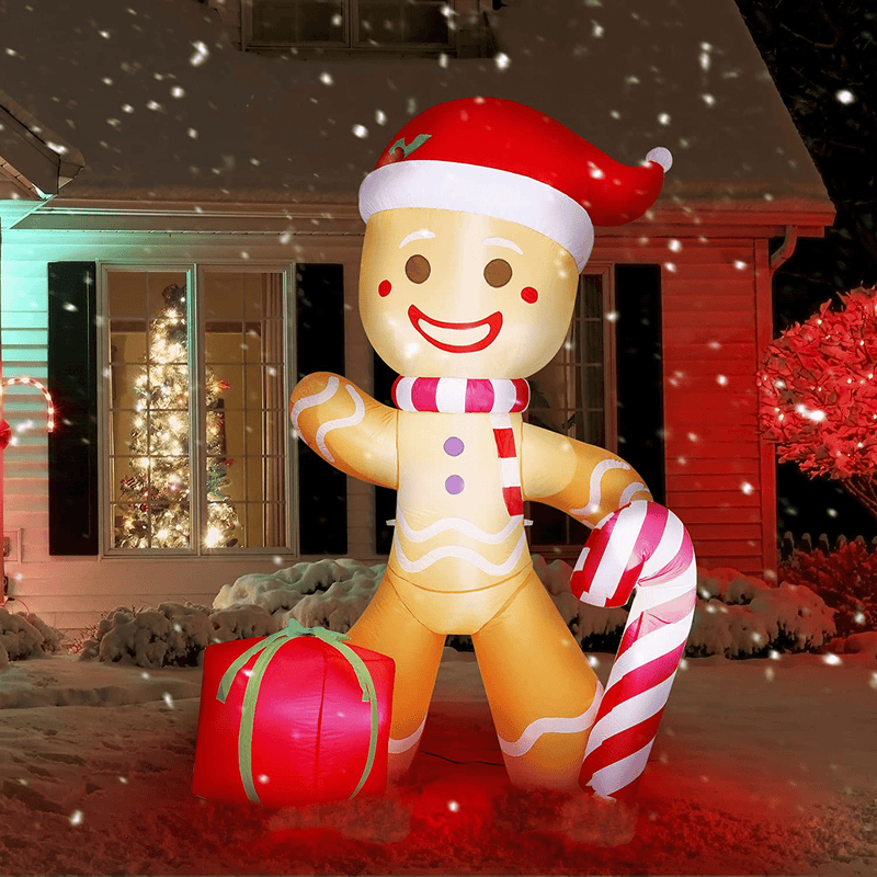 ASTEROUTDOOR 5FT Inflatable Christmas Santa Clause, Holiday Decoration, LED Lights, Blow Up Yard Décor, New for 2021, Red Home & Garden > Decor > Seasonal & Holiday Decorations& Garden > Decor > Seasonal & Holiday Decorations AsterOutdoor Gingerbread Man  