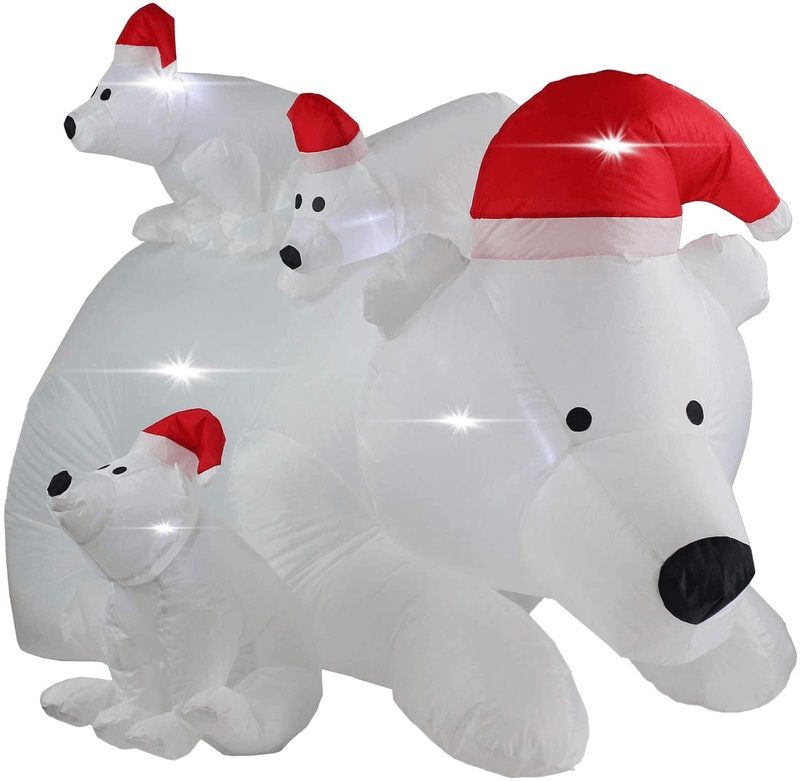 ASTEROUTDOOR 5FT Inflatable Christmas Santa Clause, Holiday Decoration, LED Lights, Blow Up Yard Décor, New for 2021, Red Home & Garden > Decor > Seasonal & Holiday Decorations& Garden > Decor > Seasonal & Holiday Decorations AsterOutdoor 4x6FT Polar Bear Family  