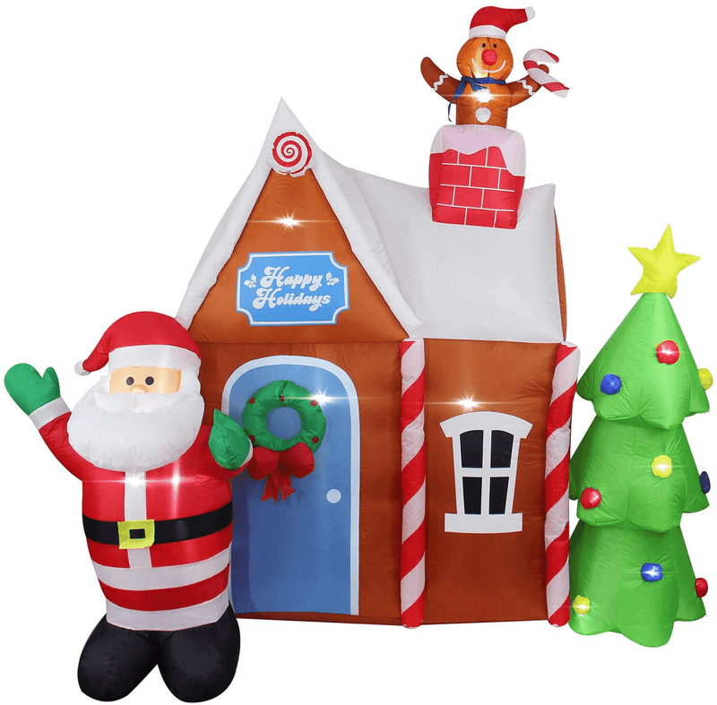 ASTEROUTDOOR 5FT Inflatable Christmas Santa Clause, Holiday Decoration, LED Lights, Blow Up Yard Décor, New for 2021, Red