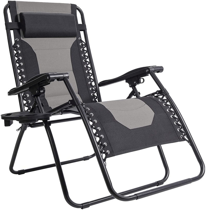 Asteroutdoor Padded Zero Gravity Chair Adjustable Reclining Lounge Chair Recliners with Pillow and Side Table for Patio, Lawn & Outdoor Camping, Supports 350 Lbs Sporting Goods > Outdoor Recreation > Camping & Hiking > Camp Furniture ASTEROUTDOOR   