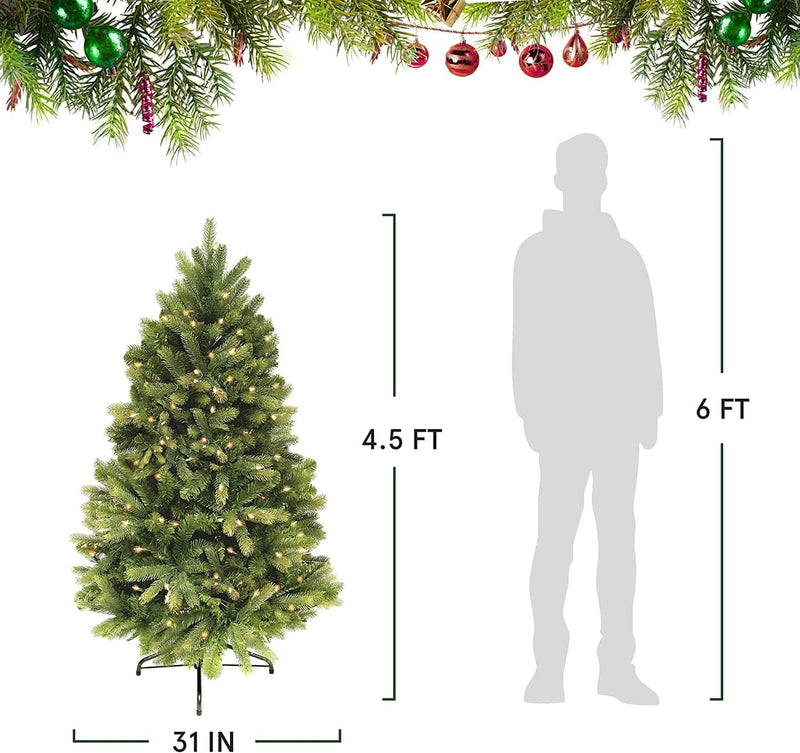 ASTEROUTDOOR Prelit Artificial Christmas Tree with Lights, Full Lifelike Shape Lush Branches Includes Pre-Strung White Lights Carolina Pine Spruce - 4.5 Ft Tall, US Based, Green Home & Garden > Decor > Decorative Jars ASTEROUTDOOR   