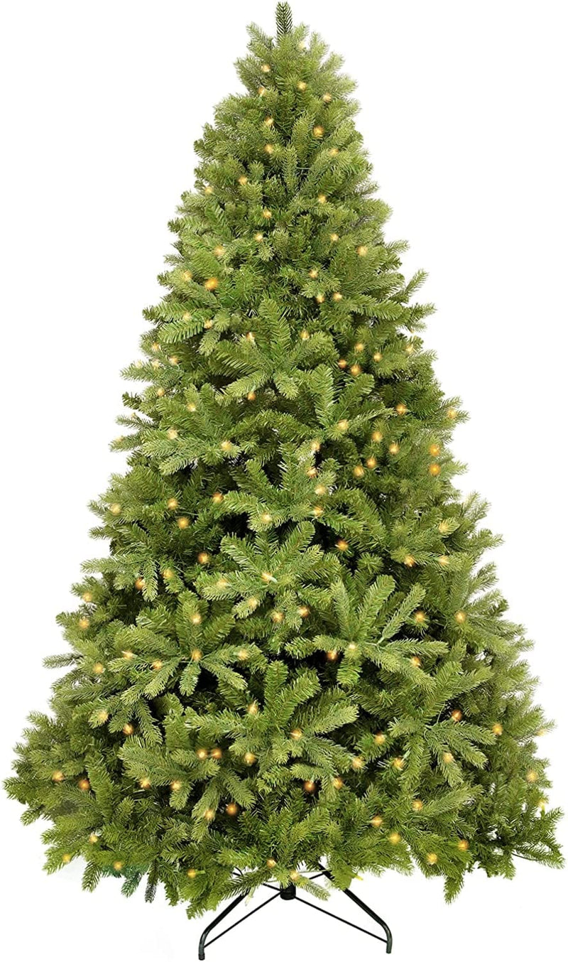 ASTEROUTDOOR Prelit Artificial Christmas Tree with Lights, Full Lifelike Shape Lush Branches Includes Pre-Strung White Lights Carolina Pine Spruce - 7.5 Ft Tall, US Based, Green Sporting Goods > Outdoor Recreation > Winter Sports & Activities YunMengYunXi 7.5ft green  