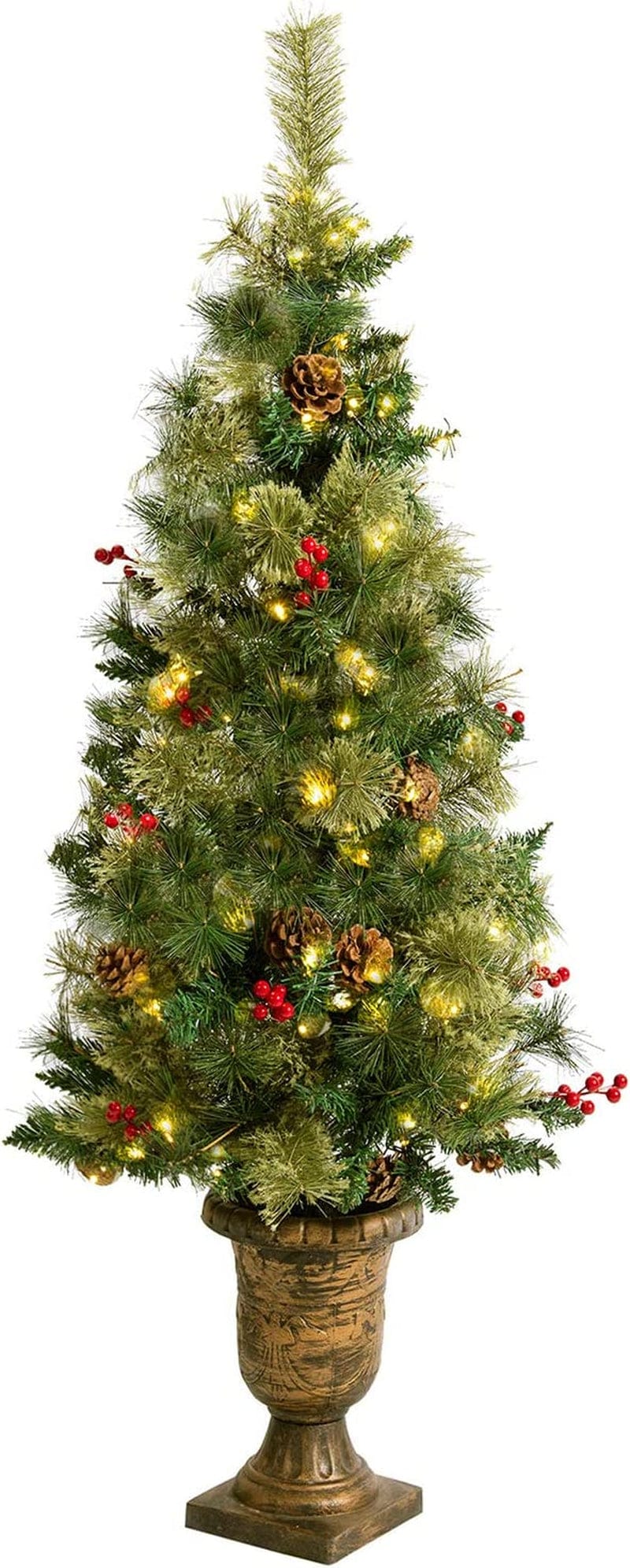 ASTEROUTDOOR Prelit Artificial Christmas Tree with Lights, Full Lifelike Shape Lush Branches Includes Pre-Strung White Lights Carolina Pine Spruce - 7.5 Ft Tall, US Based, Green Sporting Goods > Outdoor Recreation > Winter Sports & Activities YunMengYunXi 4ft green  