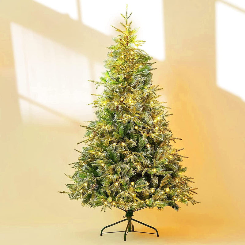 ASTEROUTDOOR Prelit Artificial Christmas Tree with Lights, Full Lifelike Shape Lush Branches Includes Pre-Strung White Lights Carolina Pine Spruce - 7.5 Ft Tall, US Based, Green Sporting Goods > Outdoor Recreation > Winter Sports & Activities YunMengYunXi 6.5ft snow  