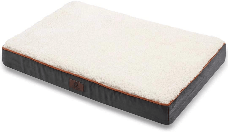Asvin Memory Foam Orthopedic Dog Bed for Medium, Large, Extra Large Dogs, Waterproof Dog Crate Mat with Washable Removable Cover, Extra Soft Rectangle Dog Mattress for Relieve Joint Pain