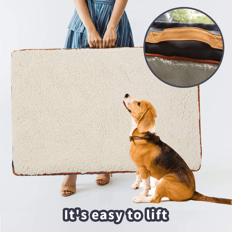 Asvin Memory Foam Orthopedic Dog Bed for Medium, Large, Extra Large Dogs, Waterproof Dog Crate Mat with Washable Removable Cover, Extra Soft Rectangle Dog Mattress for Relieve Joint Pain Animals & Pet Supplies > Pet Supplies > Dog Supplies > Dog Beds Asvin   