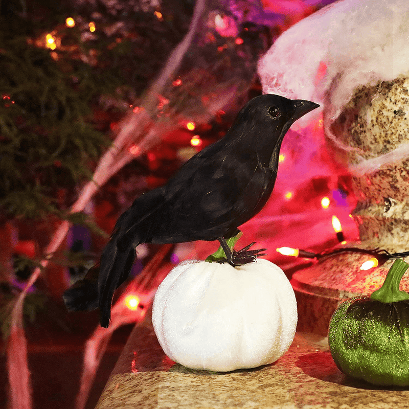 ATDAWN 3 Pack Halloween Black Feathered Crows, Realistic Looking Raven, Halloween Prop Decor, Spooky Halloween Party Home Decorations Arts & Entertainment > Party & Celebration > Party Supplies ATDAWN   