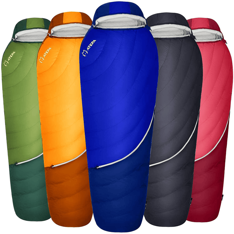 ATEPA Ultralight down Sleeping Bag (XL & Regular Size) for Backpacking, Compact 16 Degree F 650 FP Warm Weather Waterproof Sleeping Bag with Compression Bag & Mesh Storage for Adult, Men, Women, 1.5Lb Sporting Goods > Outdoor Recreation > Camping & Hiking > Sleeping Bags ATEPA Blue Regular/78.7x29.5" 