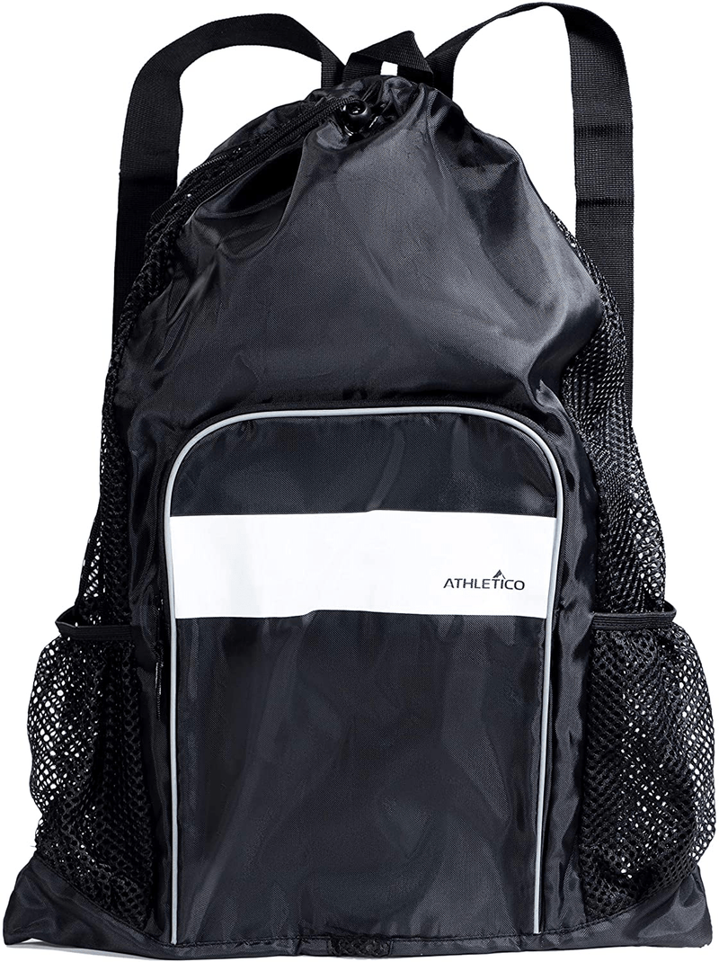 Athletico Mesh Swim Bag - Mesh Pool Bag With Wet & Dry Compartments for Swimming, the Beach, Camping and More Sporting Goods > Outdoor Recreation > Boating & Water Sports > Swimming Athletico Black  