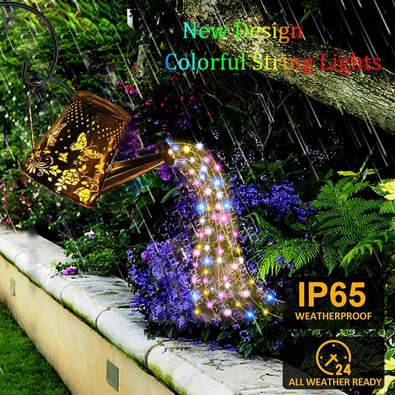 Atildp Upgraded Butterfly Solar Watering Can, Multicolor 60Pcs String Lights for Outdoor Garden, Led Highlight Colourful Light Garden Lamps Home & Garden > Lighting > Lamps Atildp Direct   