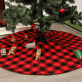 Atiming Buffalo Check Christmas Tree Skirt 48 Inches Red and Black Plaid Xmas Tree Skirt Mat Decor for Christmas Holiday Party New Year Xmas Decoration (Red and Black, 48inch/122cm) Home & Garden > Decor > Seasonal & Holiday Decorations > Christmas Tree Skirts Atiming Red and Black 122CM 