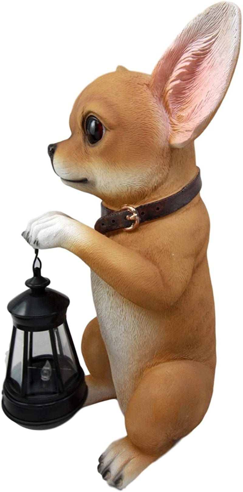Atlantic Collectibles Deer Head Mexican Aye Chihuahua Dog Home & Patio Decor Figurine W/Solar LED Light Lantern Lamp 14"H Home & Garden > Lighting > Lamps Atlantic Collectibles   