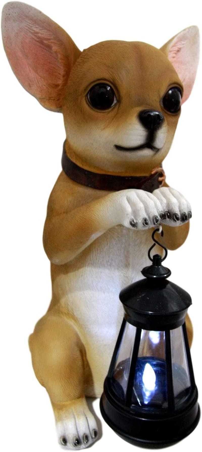 Atlantic Collectibles Deer Head Mexican Aye Chihuahua Dog Home & Patio Decor Figurine W/Solar LED Light Lantern Lamp 14"H Home & Garden > Lighting > Lamps Atlantic Collectibles   