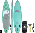 Atoll 11' Foot Inflatable Stand up Paddle Board (6 Inches Thick, 32 Inches Wide) ISUP, Bravo Hand Pump and 3 Piece Paddle, Travel Backpack and Accessories New Leash Included Sporting Goods > Outdoor Recreation > Winter Sports & Activities Atoll Paddle Aqua Marine  