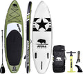Atoll 11' Foot Inflatable Stand up Paddle Board (6 Inches Thick, 32 Inches Wide) ISUP, Bravo Hand Pump and 3 Piece Paddle, Travel Backpack and Accessories New Leash Included Sporting Goods > Outdoor Recreation > Winter Sports & Activities Atoll Paddle Green  