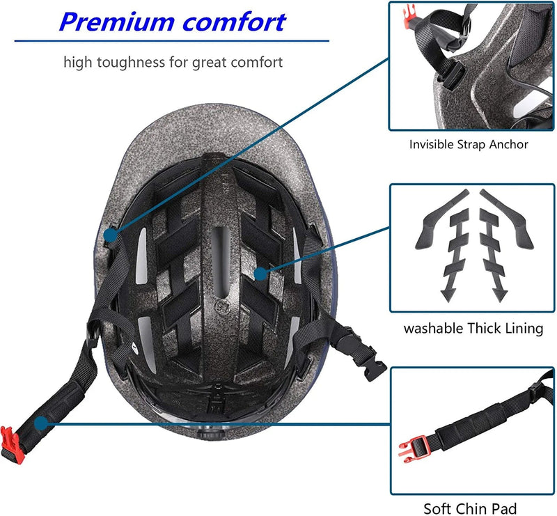 Atphfety Adult Bike Helmet, Commuter Bicycle Helmet for Men Women Urban Scooter Cycling Skateboarding Sporting Goods > Outdoor Recreation > Cycling > Cycling Apparel & Accessories > Bicycle Helmets Atphfetydirect   