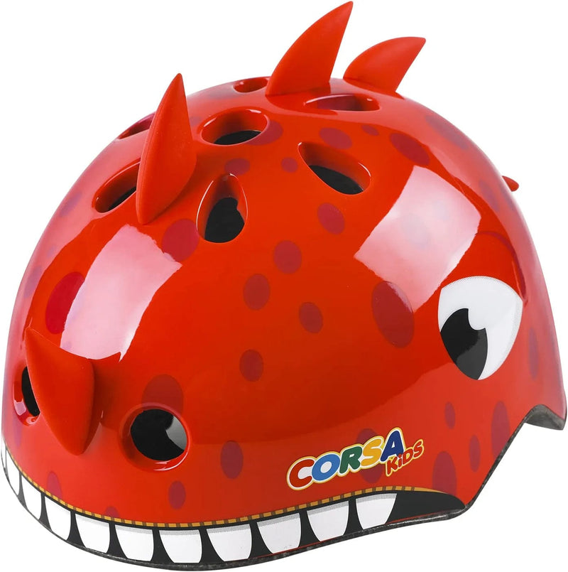 Atphfety Toddler Kids Bike Helmet,Multi-Sport Helmet for Cycling Skateboard Scooter Skating,2 Sizes,From Toddler to Youth Sporting Goods > Outdoor Recreation > Cycling > Cycling Apparel & Accessories > Bicycle Helmets AtphfetyDirect Red dinosaur M: 54-58 cm / 21.3"-22.8" 