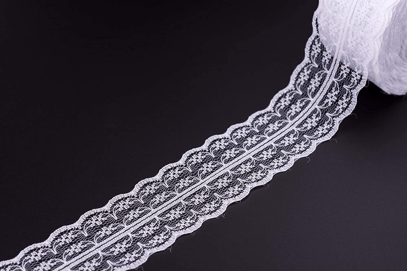 ATRBB 25 Yards White Lace Trim Roll Patterns Lace Ribbon for Sewing Making,Gift Wrapping and Bridal Wedding Decorations (Style 6) Arts & Entertainment > Hobbies & Creative Arts > Arts & Crafts ATRBB   