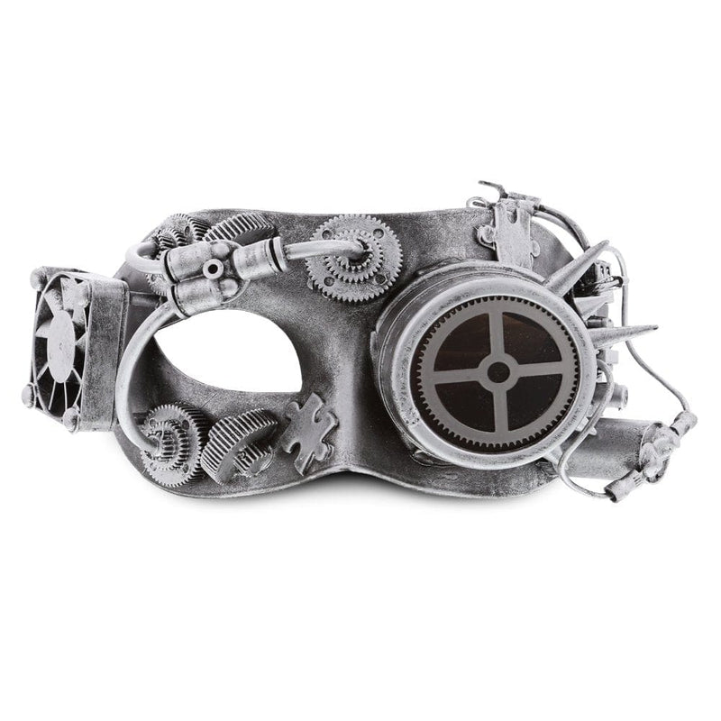 Attitude Studio Mechanical Silver Steampunk Mask - Silver Masquerade Mask for Men & Women, Steampunk Costume Party Mask, Perfect for Halloween, Costume Parties, Conventions, and Special-Themed Events Apparel & Accessories > Costumes & Accessories > Masks Puzzled Inc.   