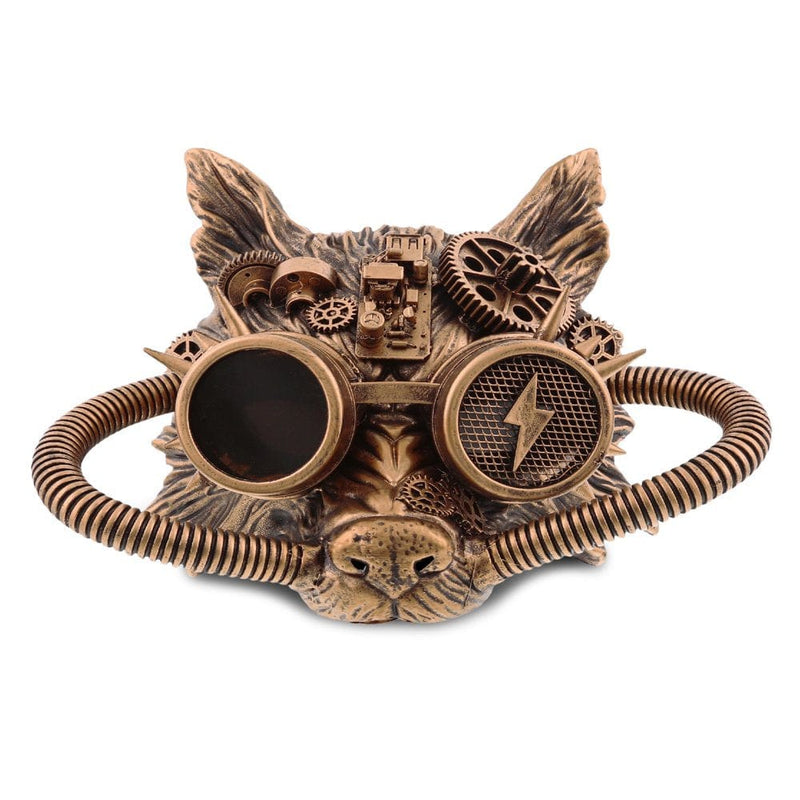 Attitude Studio Steampunk Mechanical Wolf Mask - Copper Wolf Costume Animal Mask for Men & Women, Steampunk Party Mask, Perfect for Halloween, Costume Parties, Conventions, and Special-Themed Events Apparel & Accessories > Costumes & Accessories > Masks Puzzled Inc.   