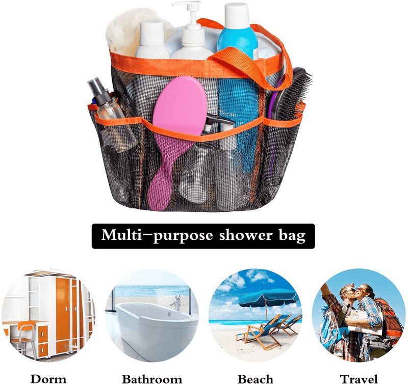 Attmu Mesh Shower Caddy for College Dorm Room Essentials, Hanging Portable Tote Bag Toiletry for Bathroom Accessories Sporting Goods > Outdoor Recreation > Camping & Hiking > Portable Toilets & Showers Attmu   