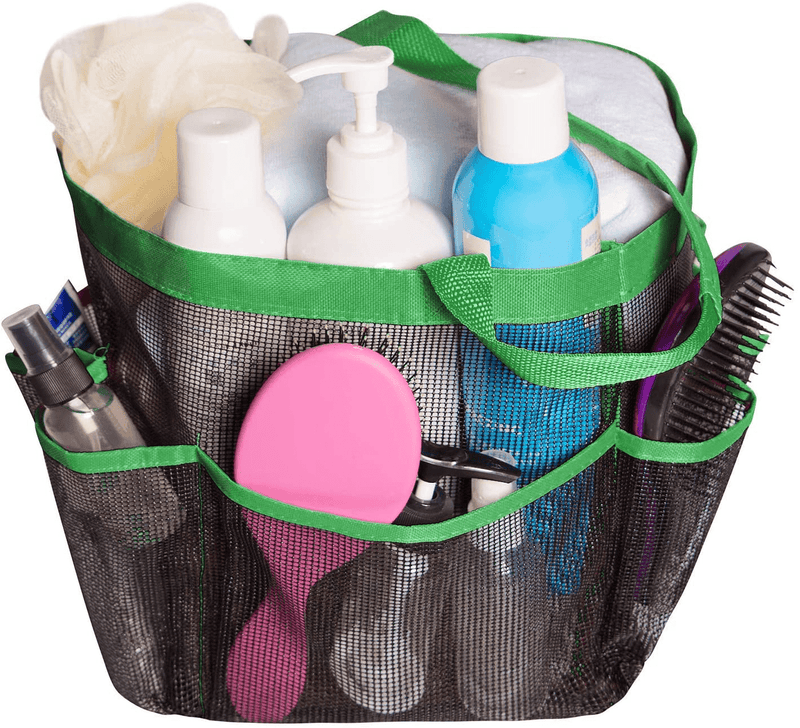 Attmu Mesh Shower Caddy for College Dorm Room Essentials, Hanging Portable Tote Bag Toiletry for Bathroom Accessories Sporting Goods > Outdoor Recreation > Camping & Hiking > Portable Toilets & Showers Attmu Green  