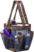 Attmu Mesh Shower Caddy for College Dorm Room Essentials, Hanging Portable Tote Bag Toiletry for Bathroom Accessories Sporting Goods > Outdoor Recreation > Camping & Hiking > Portable Toilets & Showers Attmu Brown Leopard  