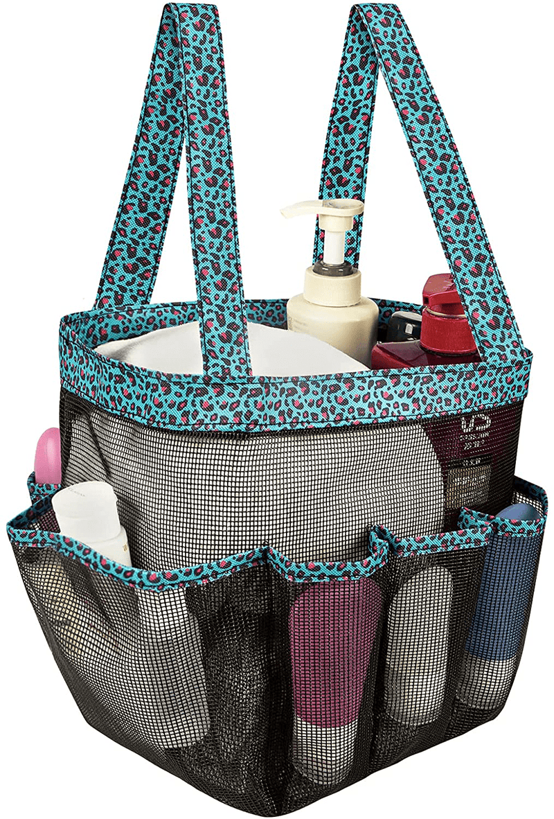 Attmu Portable Mesh Shower Caddy, College Dorm Essentials Bathroom Quick Dry Waterproof Shower Tote Bag Sporting Goods > Outdoor Recreation > Camping & Hiking > Portable Toilets & Showers Attmu Brown Blue  