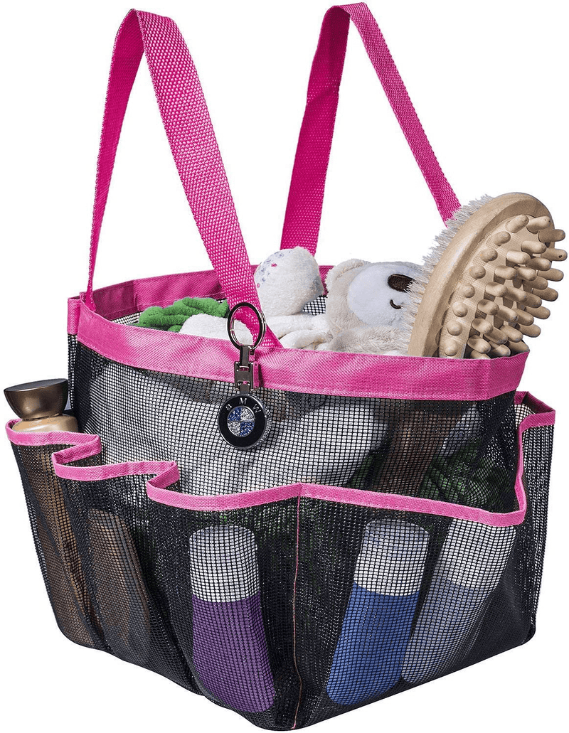 Attmu Portable Mesh Shower Caddy, College Dorm Essentials Bathroom Quick Dry Waterproof Shower Tote Bag Sporting Goods > Outdoor Recreation > Camping & Hiking > Portable Toilets & Showers Attmu Rose  