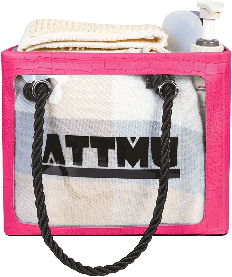 Attmu Portable Mesh Shower Caddy, College Dorm Essentials Bathroom Quick Dry Waterproof Shower Tote Bag Sporting Goods > Outdoor Recreation > Camping & Hiking > Portable Toilets & Showers Attmu Rose Red  