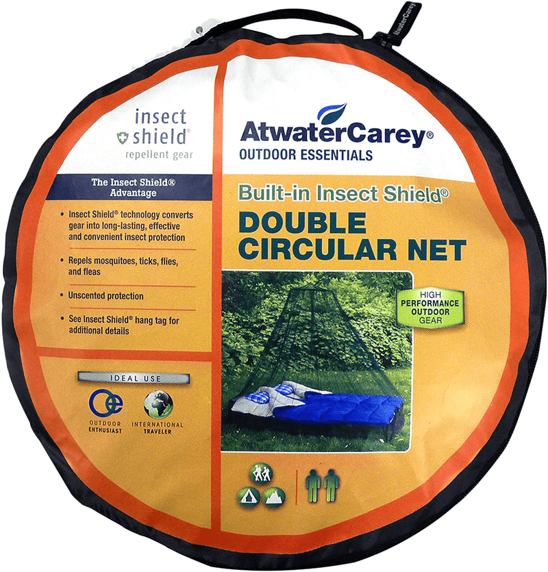 Atwater Carey Double Circular Bed Mosquito Net Treated with Insect Shield Permethrin Bug Repellent, Green, One Size, (27301)