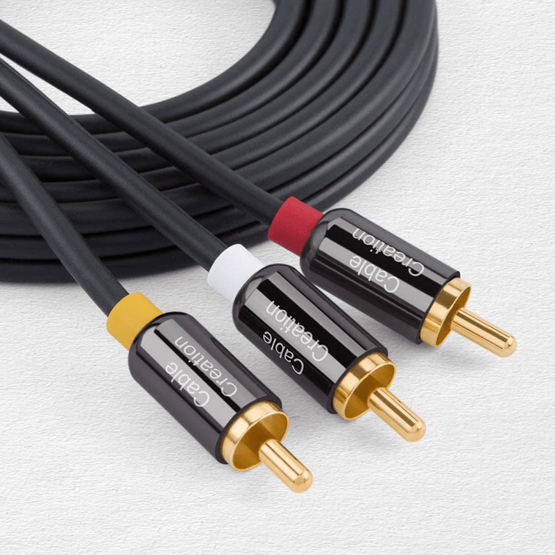 Audio Video RCA Cable, CableCreation 10FT 3RCA to 3RCA Composite AV Cable Compatible with Set-Top Box, Speaker, Amplifier, DVD Player, 24K Gold Plated Electronics > Electronics Accessories > Cables > Audio & Video Cables CableCreation 10 Feet  