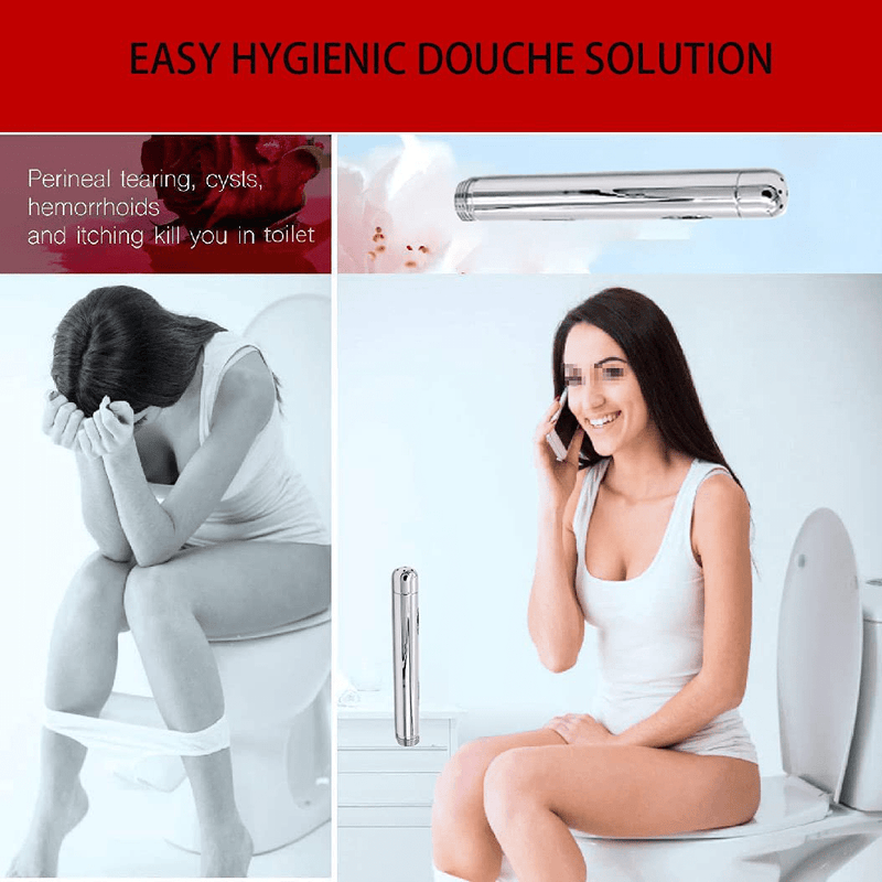 Audson Metal Enema Shower Douche with 3 Heads Portable Bathroom Bidet with 1 Shower Hose for Cleansing Colonic Douche (Mental A)