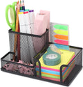 AUMCDIK Pen Holder, Office Desk Organizer Storage Box with 6 Compartments, Plastic Desktop Pencil Organization for Office School Home (Ivory White)