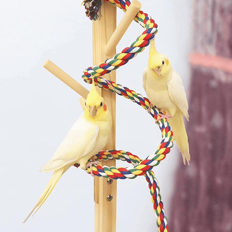 Aumuca Bird Perch Stand Bird Rope Perch Bird Toys 3 Pcs for Parakeets Cockatiels, Conures, Macaws, Lovebirds, Finches Animals & Pet Supplies > Pet Supplies > Bird Supplies Aumuca   