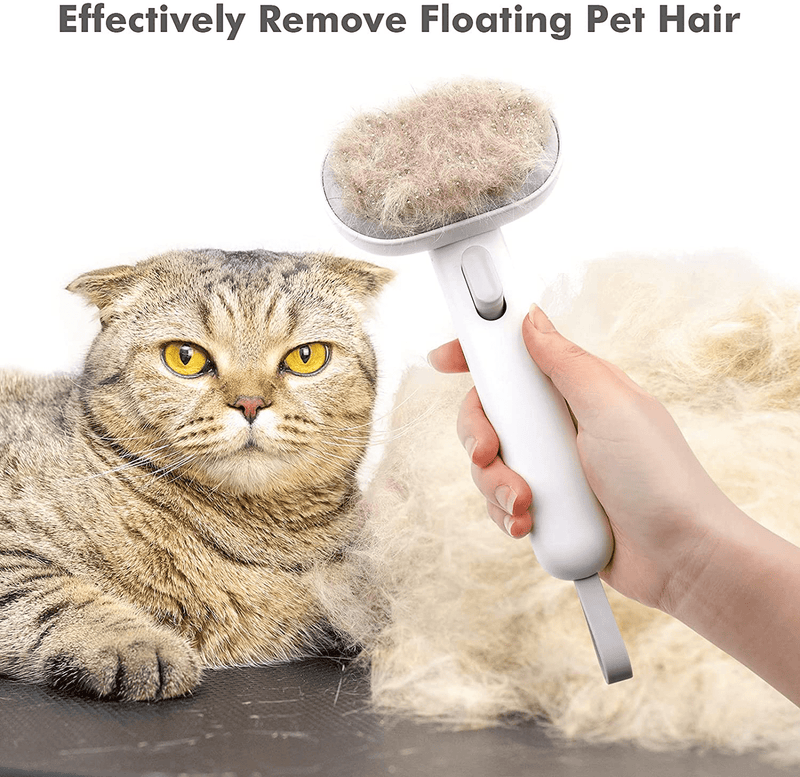 Aumuca Cat Brush for Shedding and Grooming, Self Cleaning Slicker Brush for Short or Long Haired Cats, Pet Dog Hair Brush for Puppy Kitten Massage Removes Loose Undercoat, Mats, Tangled Hair, Shed Fur Animals & Pet Supplies > Pet Supplies > Cat Supplies Aumuca   