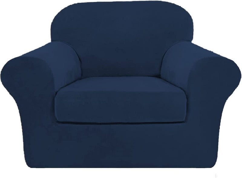 Aurodeco Luxury Velvet Couch Cover 4 Pieces Stretch Sofa Covers for 3 Cushion Couch Soft Slipcover Living Room anti Slip Dogs Pet Sofa Furnitre Protector (Deep Teal, Sofa) Home & Garden > Decor > Chair & Sofa Cushions AuroDeco Navy Chair 