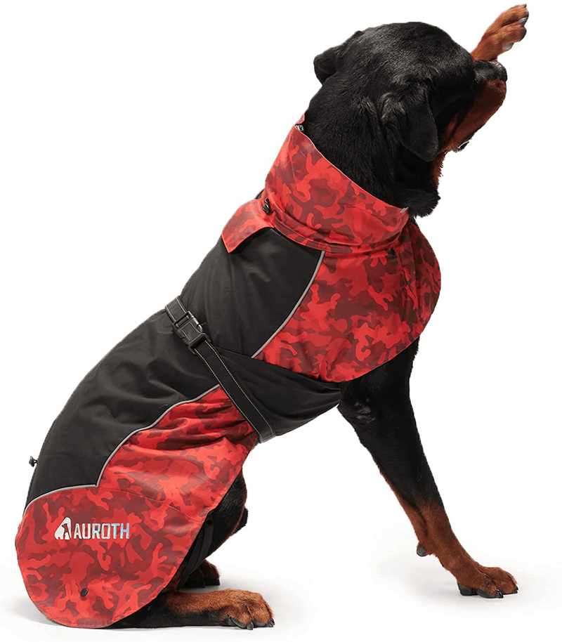Auroth Dog Jacket Outdoor, Waterproof Dog Raincoat for Large Medium Dogs, Reflective Dog Rain Jacket with Adjustable Elastic Rope and Leash Hole Animals & Pet Supplies > Pet Supplies > Dog Supplies > Dog Apparel AUROTH XXX-Large  