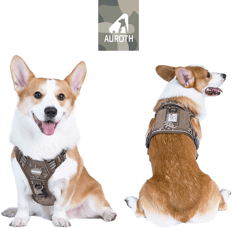 Auroth Tactical Dog Harness for Small Medium Large Dogs No Pull Adjustable Pet Harness Reflective K9 Working Training Easy Control Pet Vest Military Service Dog Harnesses Animals & Pet Supplies > Pet Supplies > Dog Supplies Auroth Pets   