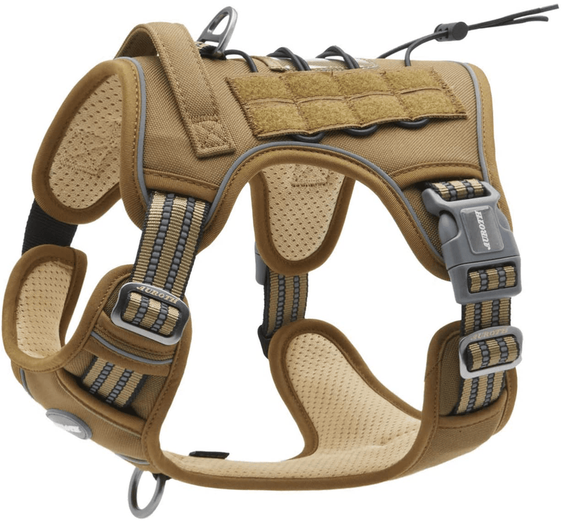 Auroth Tactical Dog Harness for Small Medium Large Dogs No Pull Adjustable Pet Harness Reflective K9 Working Training Easy Control Pet Vest Military Service Dog Harnesses Animals & Pet Supplies > Pet Supplies > Dog Supplies Auroth Pets Army yellow M(Neck:16-22",Chest:22-33") 