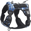 Auroth Tactical Dog Harness for Small Medium Large Dogs No Pull Adjustable Pet Harness Reflective K9 Working Training Easy Control Pet Vest Military Service Dog Harnesses Animals & Pet Supplies > Pet Supplies > Dog Supplies Auroth Pets Blue Camo M(Neck:16-22",Chest:22-33") 