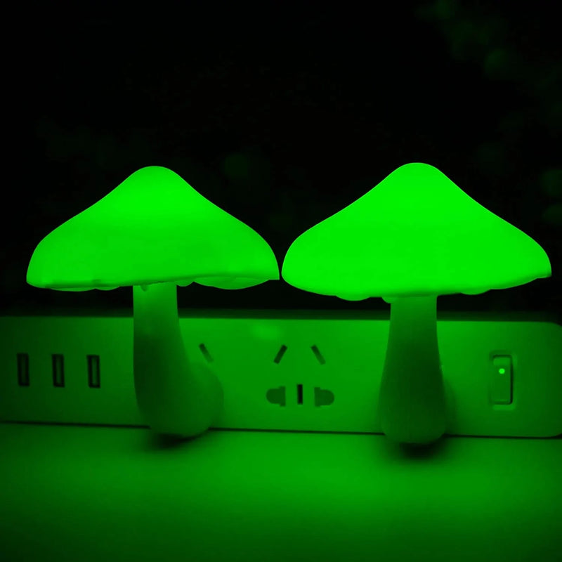 AUSAYE 2Pack Sensor LED Night Light Plug in Lamp 7 Color Changing Mushroom Light Cute Night Lights for Adults Kids Nightlight Bedroom, Bathroom,Toilet,Hallway,Stairs,Kitchen Home & Garden > Lighting > Night Lights & Ambient Lighting AUSAYE Green  