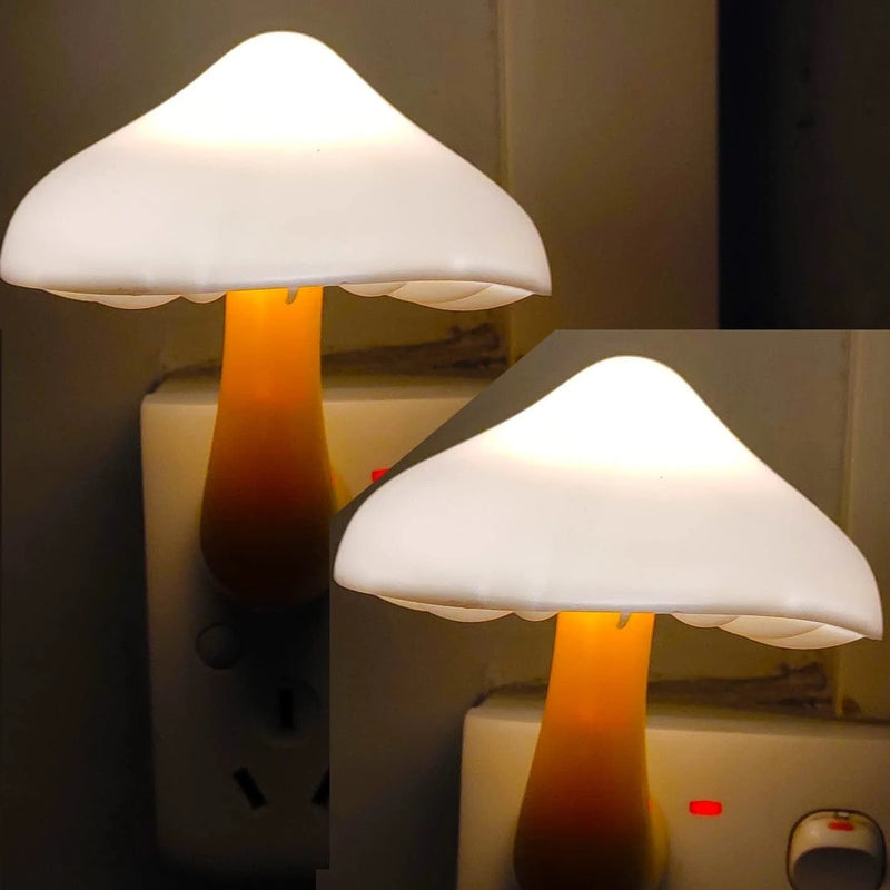 AUSAYE 2Pack Sensor LED Night Light Plug in Lamp 7 Color Changing Mushroom Light Cute Night Lights for Adults Kids Nightlight Bedroom, Bathroom,Toilet,Hallway,Stairs,Kitchen Home & Garden > Lighting > Night Lights & Ambient Lighting AUSAYE Warm White  