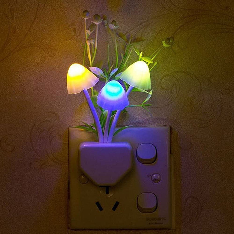 AUSAYE 4Pack Sensor LED Night Lights Plug in Night Light for Adults Kids Nightlight, Color Changing Cute Mushroom Night Light Flower Wall Lamp for Bedroom,Bathroom,Stairs,Kitchen,Corridor Home & Garden > Lighting > Night Lights & Ambient Lighting AUSAYE   