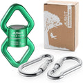 Auskit Swing Swivel, 30 KN Safest Rotational Device Hanging Accessory for Web Tree Swing, Therapy Swing, Aerial Dance, Swing Spinner Hanger, Rock Climbing, Hanging Hammocks Sporting Goods > Outdoor Recreation > Winter Sports & Activities AusKit Green 30 KN 