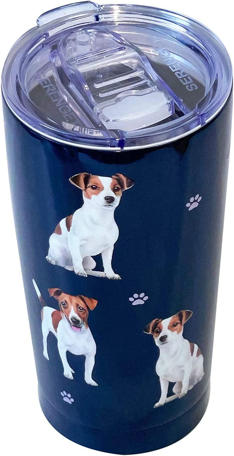 Australian Shepherd SERENGETI 16 Oz. Stainless Steel, Vacuum Insulated Tumbler with Spill Proof Lid - 3D Print - Insulated Travel Mug for Hot or Cold Drinks (Australian Shepherd Tumbler) Home & Garden > Kitchen & Dining > Tableware > Drinkware SERENGETI Jack Russell Terrier Tumbler  